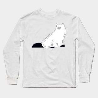 Fluffy Ghost Cat Long Sleeve T-Shirt